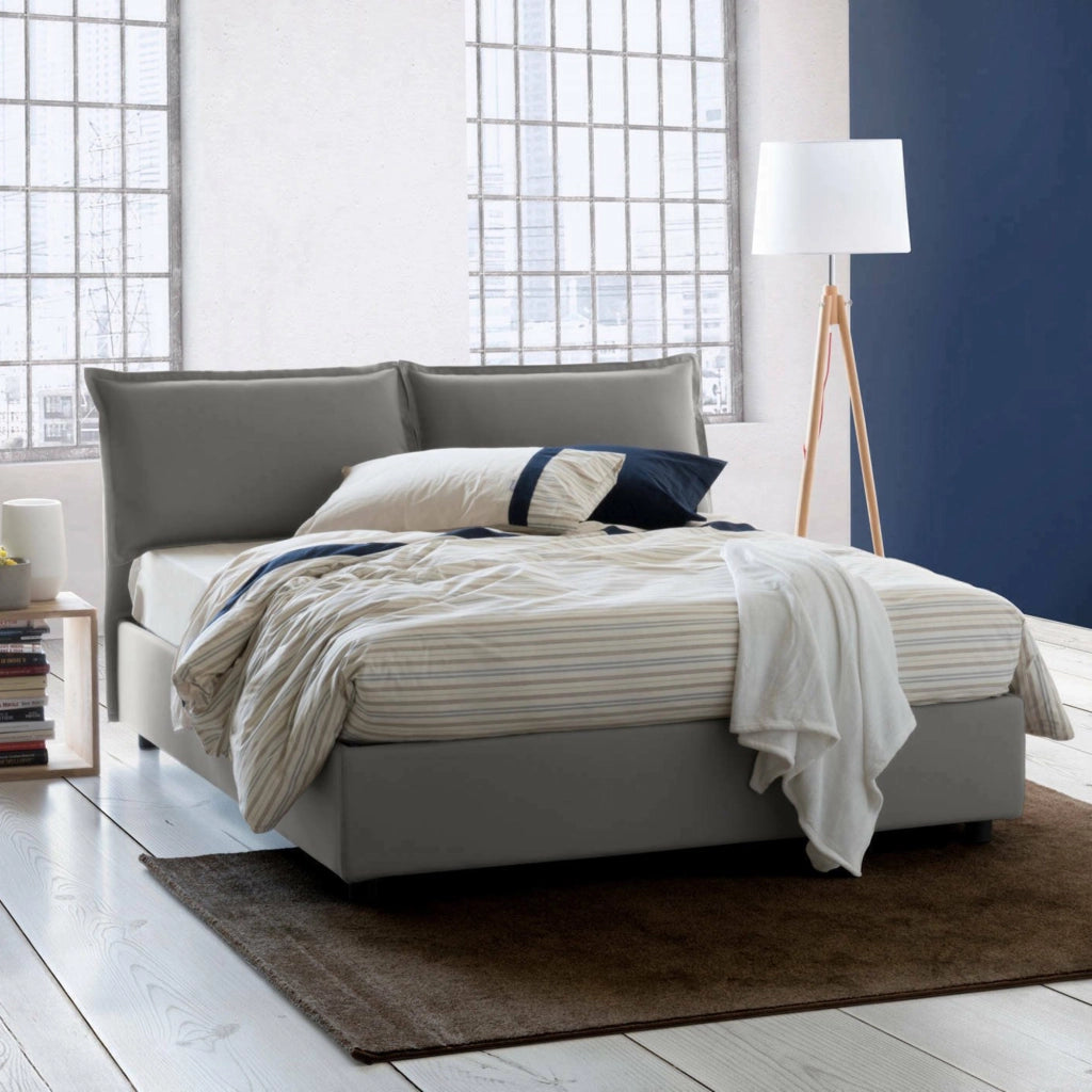 Letto Matrimoniale Aris, Letto Matrimoniale Sfoderabile Made in Italy, Grigio