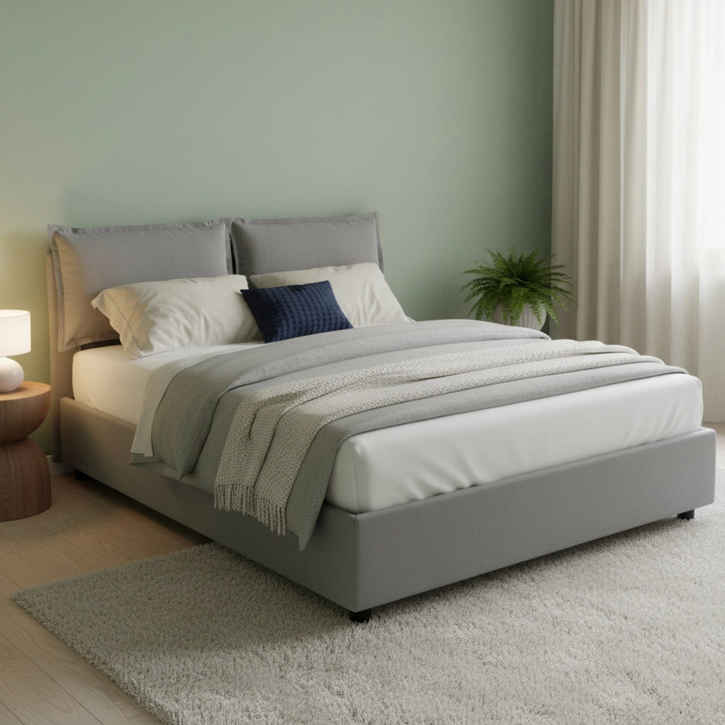 Letto Matrimoniale Aris, Letto Matrimoniale Sfoderabile Made in Italy, Grigio