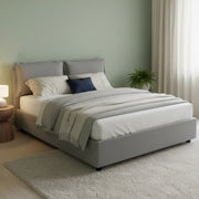 Letto Matrimoniale Aris, Letto Matrimoniale Sfoderabile Made in Italy, Grigio