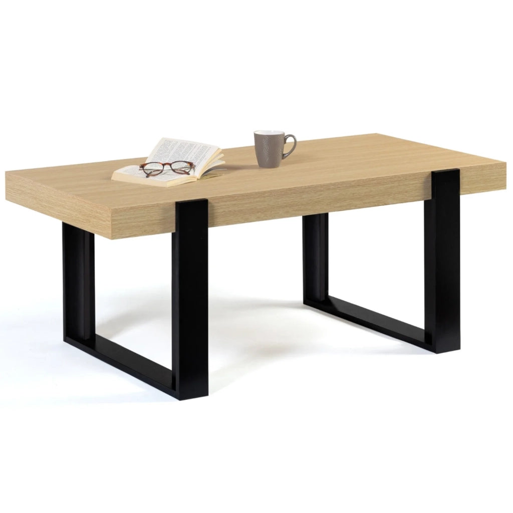IDMarket - Tavolino in legno e nero PHOENIX