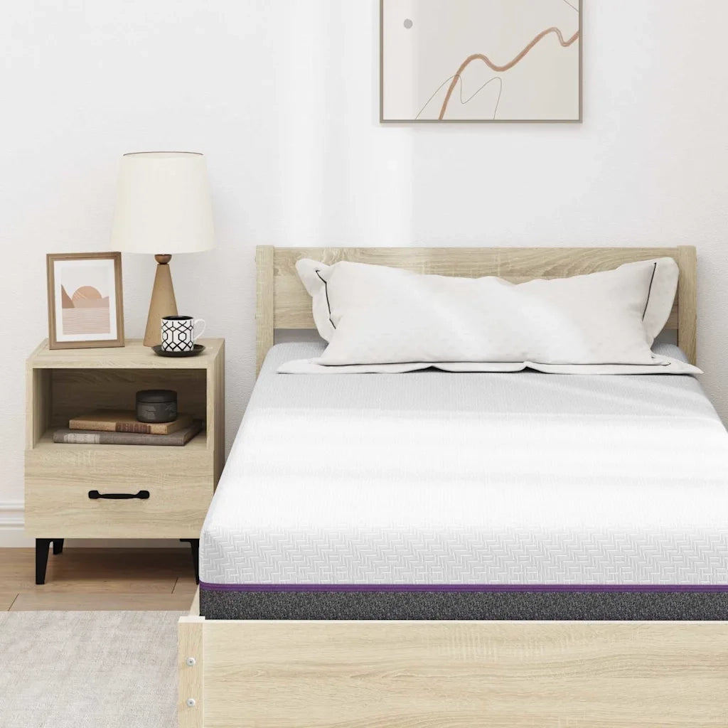 vidaXL Materasso Bianco e Grigio 100 x 200 cm Schiuma