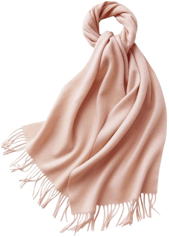 Sala d'inverno comoda e calda, scialle da donna lungo con piumini di cotone, soffice come il cashmere, 32*180cm, color perzico.