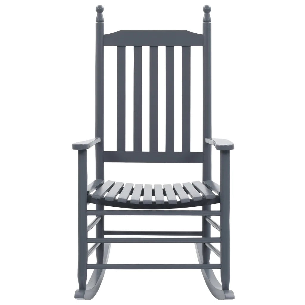 Sedia a Dondolo con Sedile Curvo Grigio in Legno di Pioppo cod mxl 47649