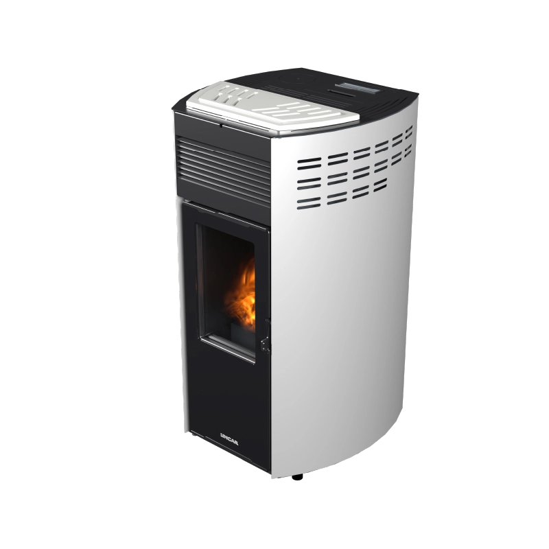 Erica stufa a pellet canalizzata 10,8kw in acciaio e ghisa bianco Lincar