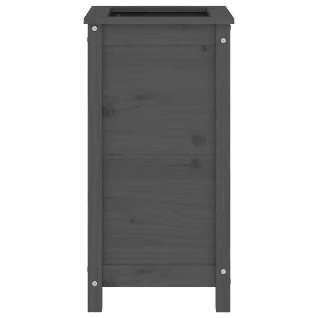 Fioriera da Giardino Grigia 40x40x78 cm Legno Massello di Pino