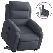 Poltrona | Sedia Relax Alzapersona Reclinabile Grigio Scuro in Velluto