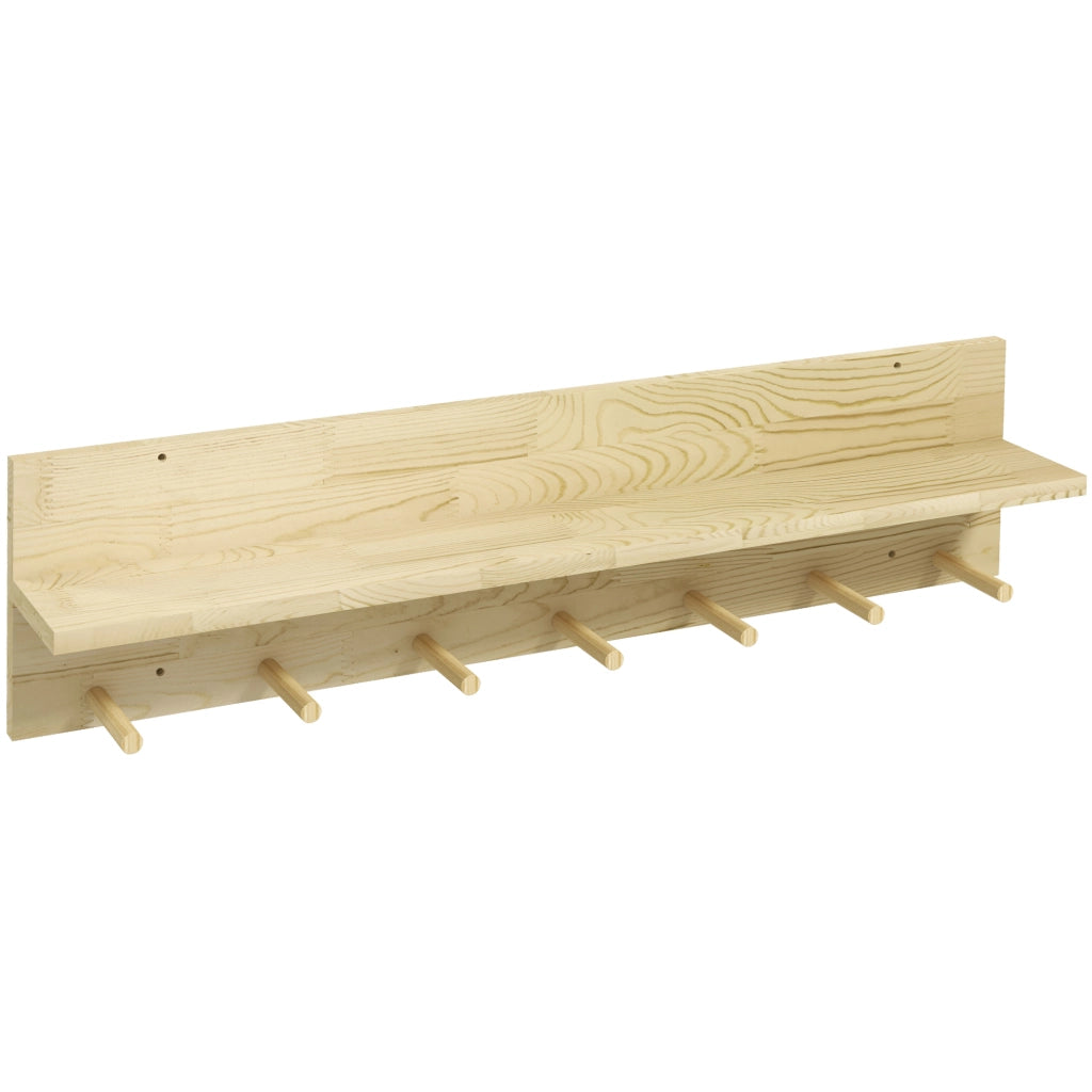 Appendiabiti da Parete con Mensola in Legno ¨C zephmum ¨C Bianco 80x12x20 cm