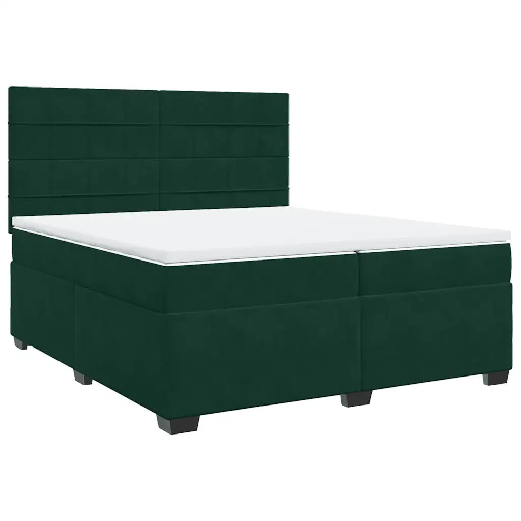 Giroletto a Molle con Materasso Verde Scuro 200x200 cm Velluto 3293305