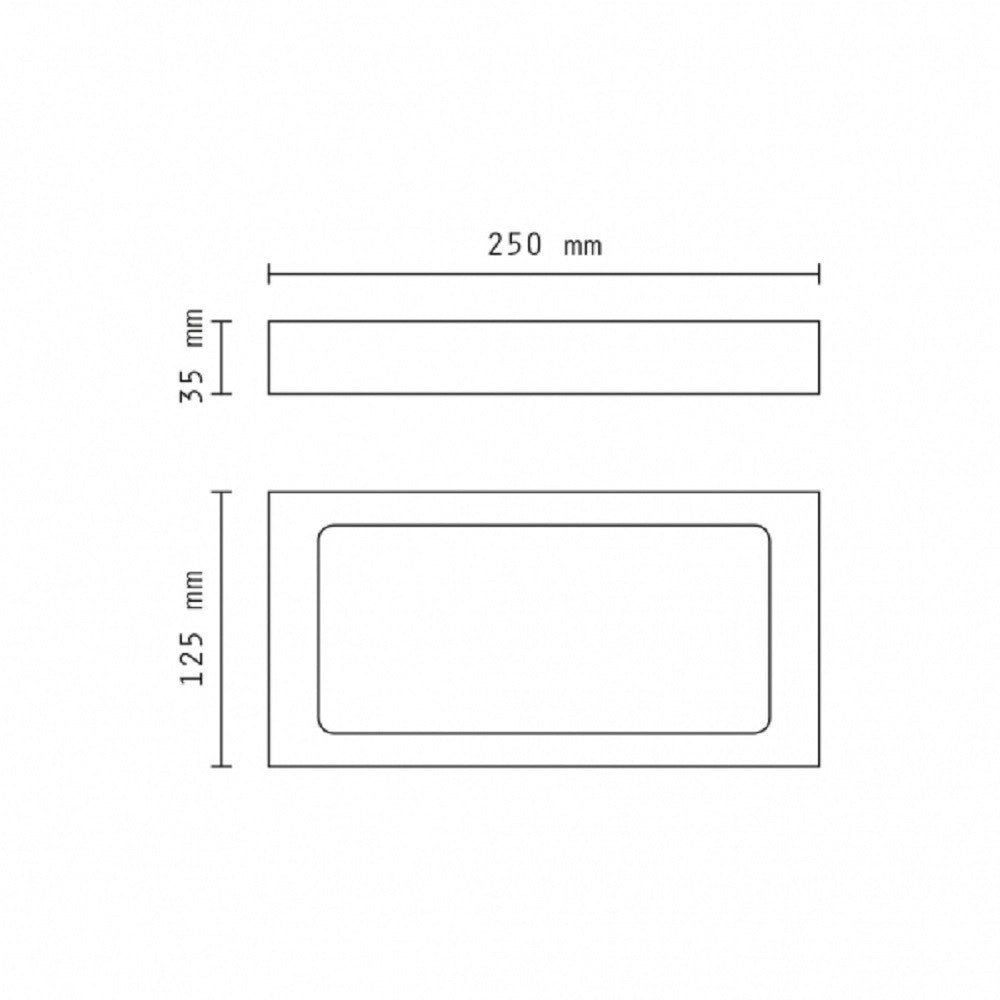 Trade Shop - Applique Led 18 W Slim A Parete Rettangolare Luce Naturale Fredda Calda Xc-9043 -