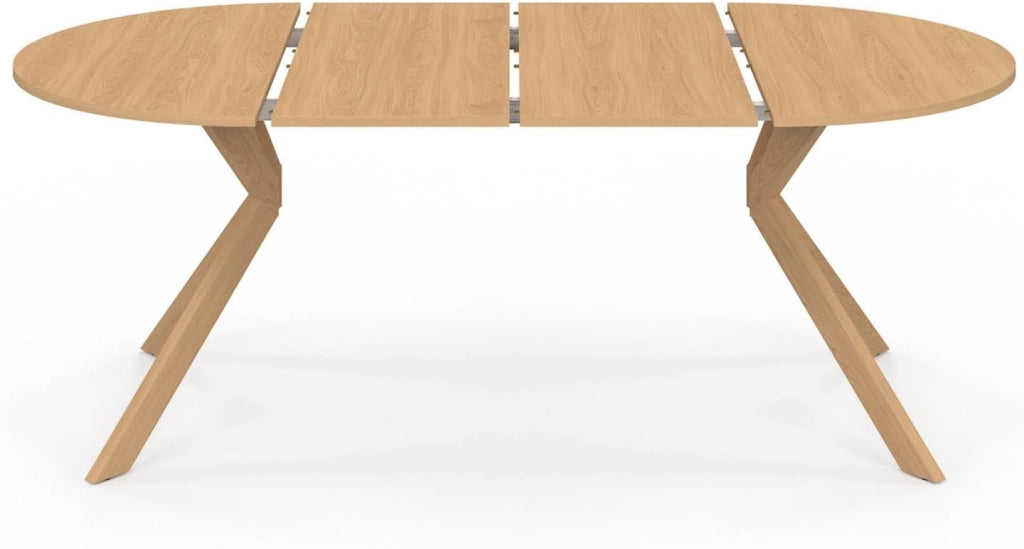 Tavolo da pranzo allungabile rotondo Alix 4-10 Persone Piede ragno Legno Effetto faggio 110-200 cm