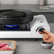Cucina a gas portatile 35 kW cucina da campeggio outdoor con accensione a piëzo inclusa - contenitore a gas da campeggio con 1 fiamma - cucina da campeggio regolabile a due livelli - compatta e leggera