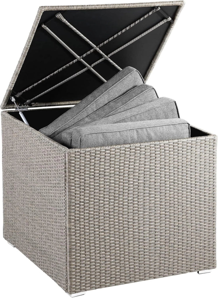 ® Baule da Giardino 318 L Impermeabile 75x75x70cm Contenitore Esterno Polyrattan Beige