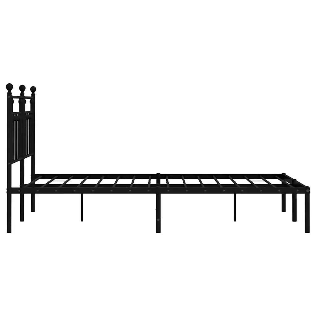 Giroletto con Testiera in Metallo Nero 150x200 cm