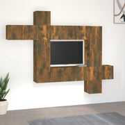 Set Mobili Porta TV 10 pz Rovere Fumo in Legno Multistrato 3120320