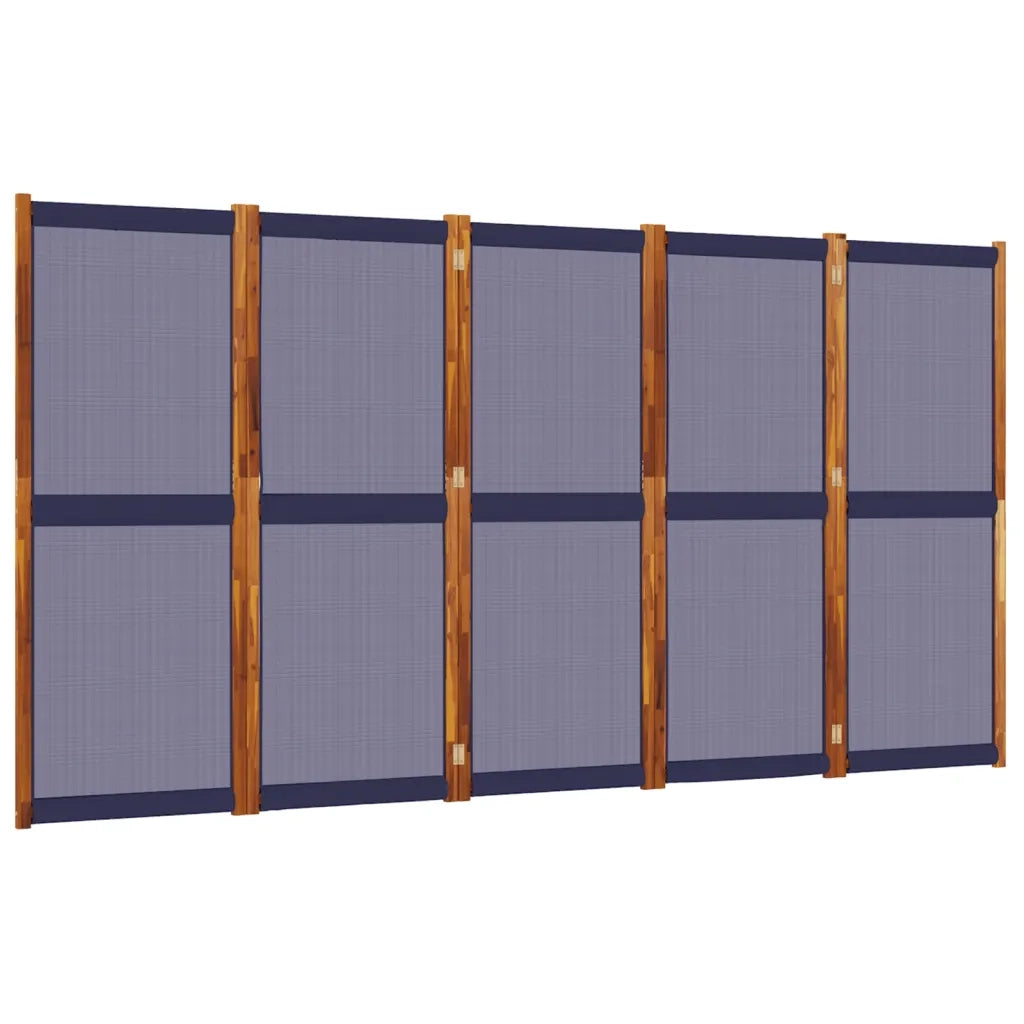Divisorio Ambienti | Divider per stanze | Paravento a 5 Pannelli Blu Scuro 350x180 cm