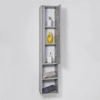 Pensile in nobilitato melaminico colore cemento 150 cm con anta soft-close
