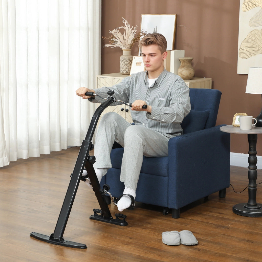 Cyclette per Riabilitazione Gambe e Braccia Design Pieghevole con Schermo LCD in Acciaio Nero