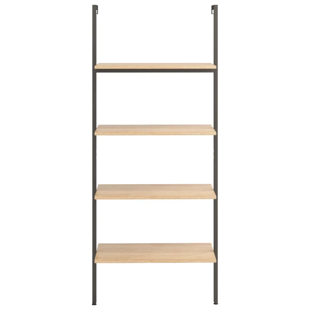 Scaffale Pendente 4 Livelli Marrone Chiaro e Nero 64x35x152,5cm CFW4019434