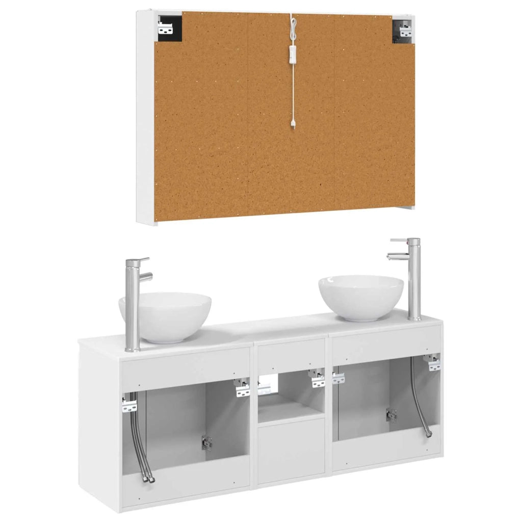 Set di Armadi da Bagno 4 pcs Bianco 103,5 x 15,5 x 70 cm 3406343