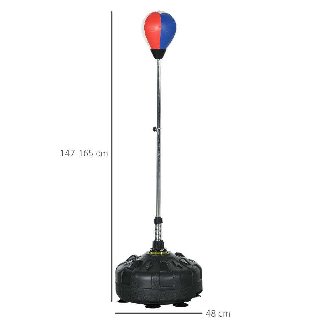 Punching Ball regolabile altezza 147-165 cm con base riempibile e ventose, nero
