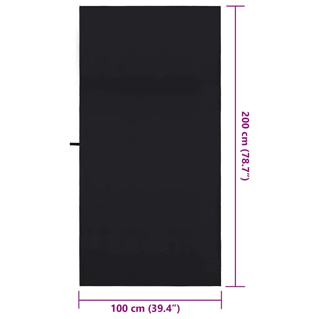 Asciugamani Sportivi 2 pz | Teli per bagno Nero 200 x 100 cm