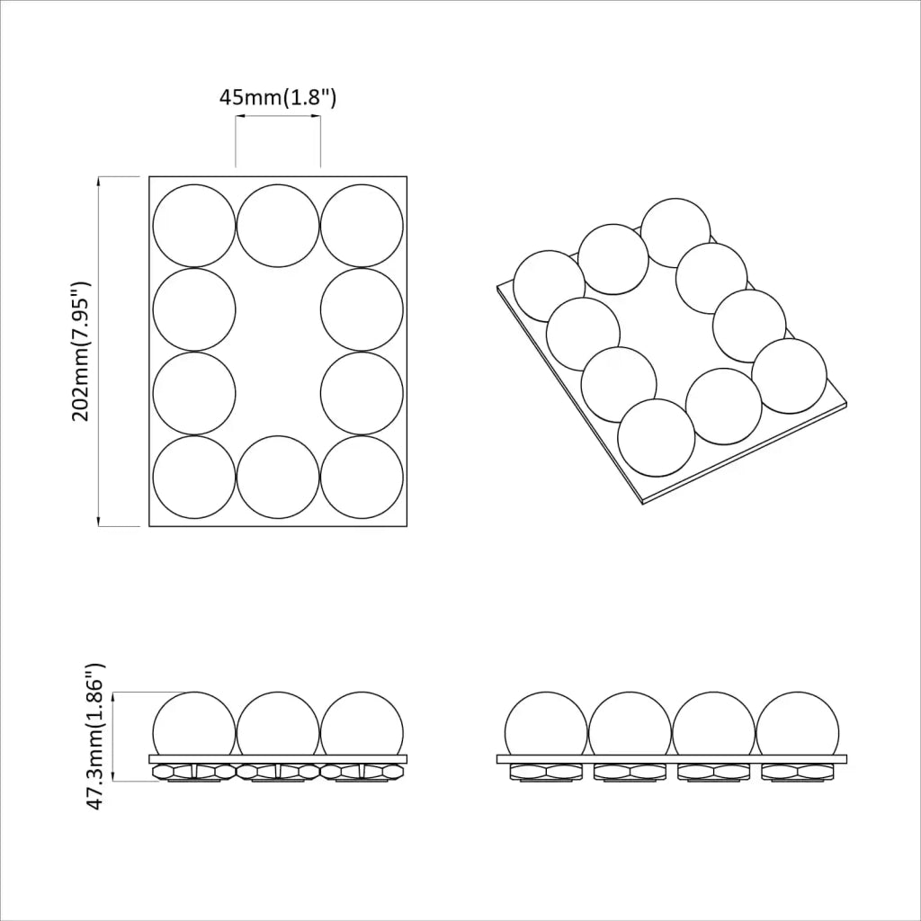 Luci per Specchio 12 pz Bianco 4.5 x 4.5 x 4.8 cm Plastica CFW6997606