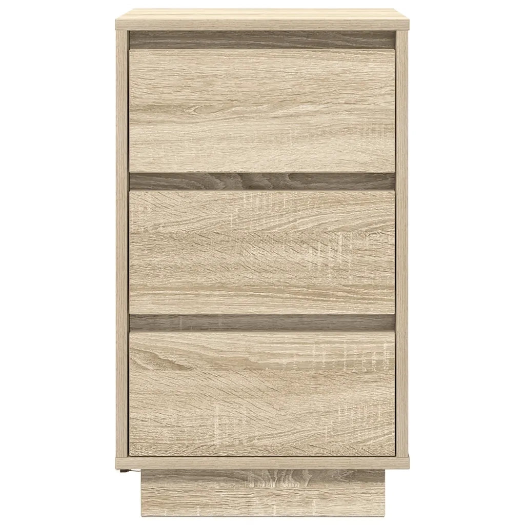 Comodino con Luci LED-Tavolino da notte Rovere Sonoma 38x34x65 cm