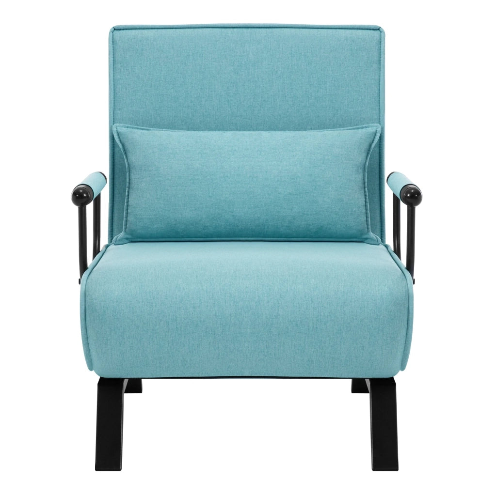 Poltrona letto pieghevole 3 in 1 blu con schienale regolabile