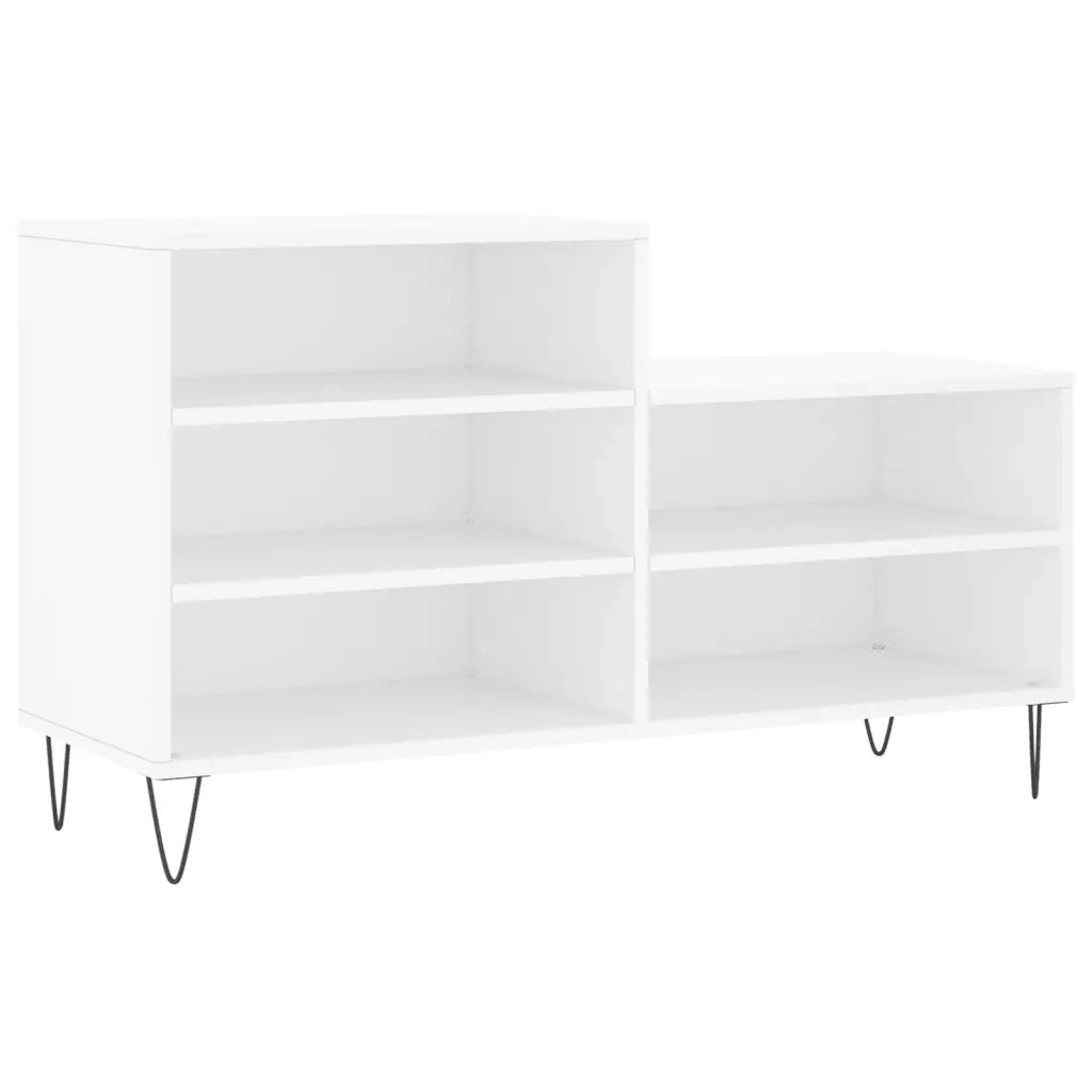 Scarpiera-Scaffale per scarpe Bianca 102x36x60 cm in Legno Multistrato 477825