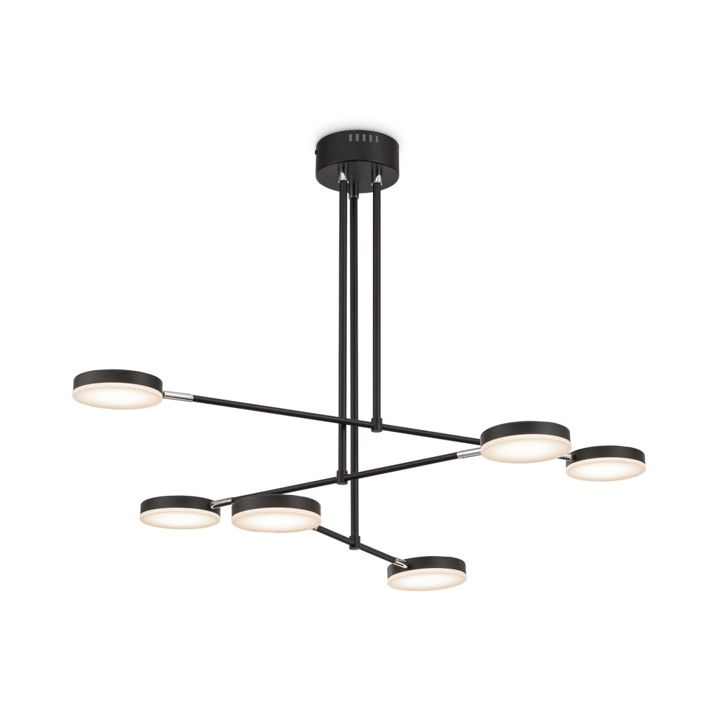 Maytoni Lampadario moderno Fad 6 luci LED integrato nero metallo acrilico