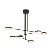 Maytoni Lampadario moderno Fad 6 luci LED integrato nero metallo acrilico