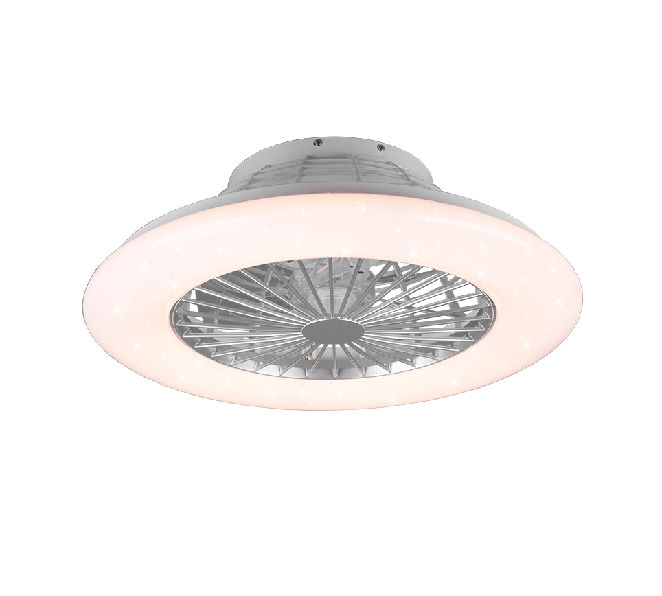 Ventilatore da Soffitto con Plafoniera Lampada LED Titanio Stralsund GD Trio