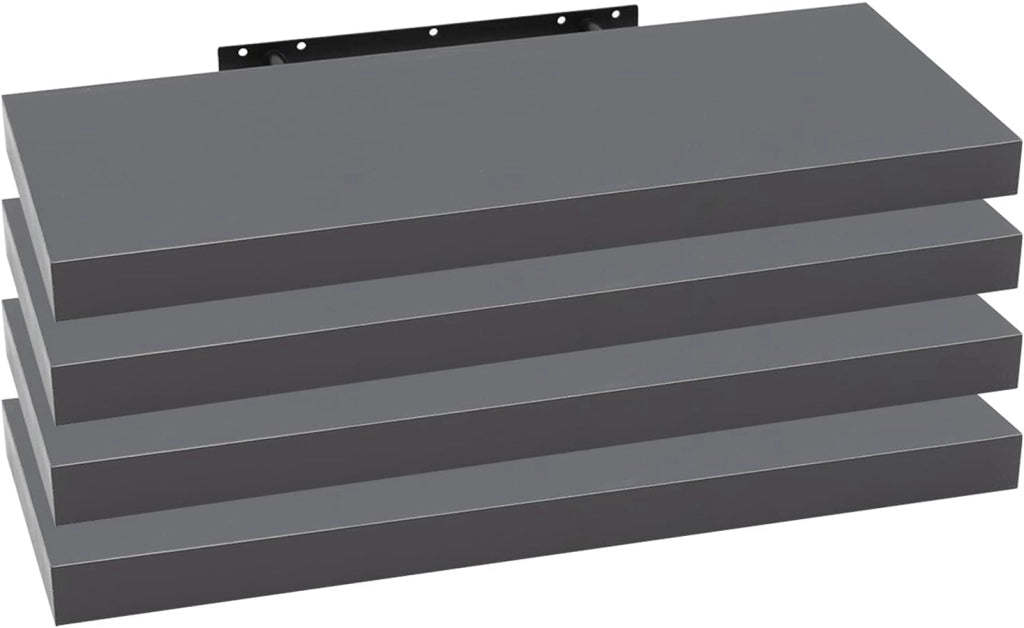 Mensola da Parete, Mensola da Muro, Mensola in Legno MDF, Set di 4, per Cucina, Bagno, Soggiorno, ECC RG9315dgr-4