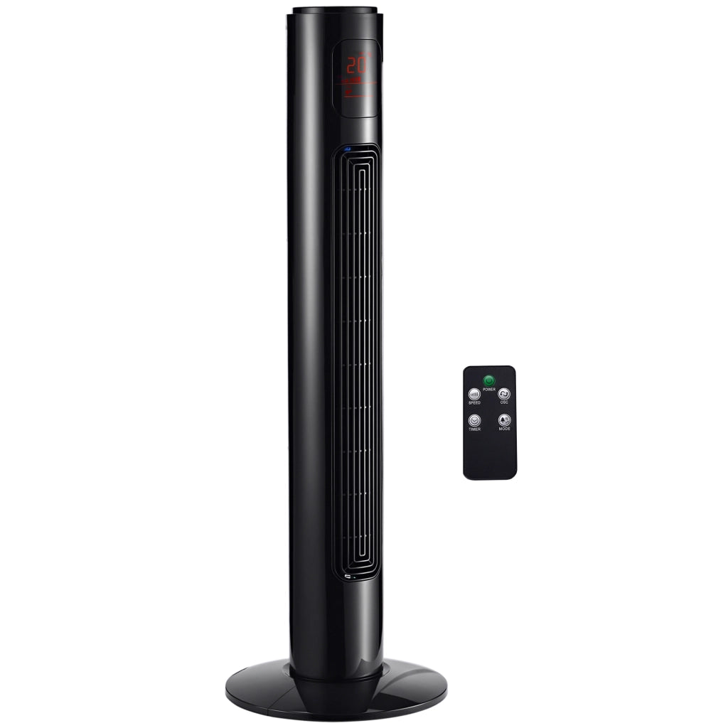 Ventilatore a Torre Oscillante con Telecomando ¨C zephmum ¨C Nero 32x32x96 cm