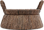 Cestino a Wicker - Contenitore di Stoccaggio - Cestino a Mano - Foglio di Banana Naturale - 42cm x 42cm x 26cm
