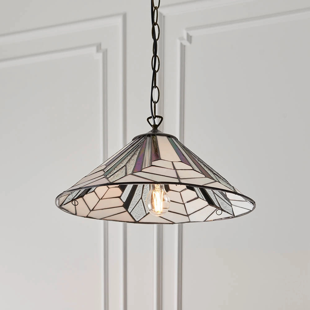 Lampada a sospensione Tiffany Astoria vetro Ø48 E27