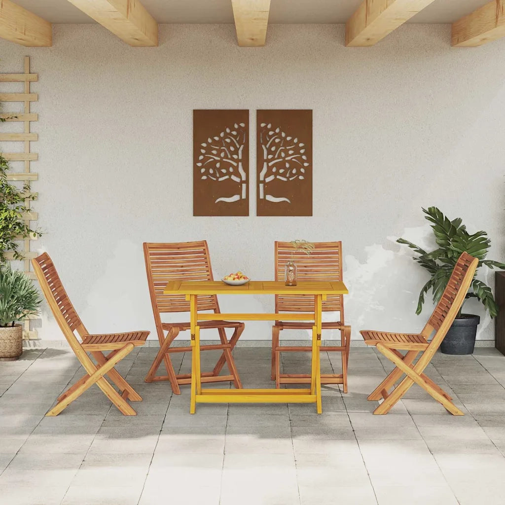 Set da Pranzo per Giardino con cuscino 5 pcs Marrone 3375762