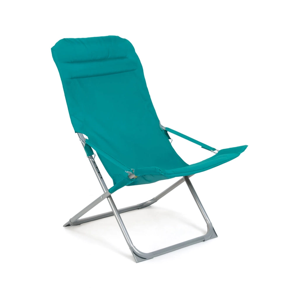 Sedia Sdraio da Giardino Canapone 92x62x98 cm Poltrona Pieghevole e Schienale Regolabile in Textilene Turchese