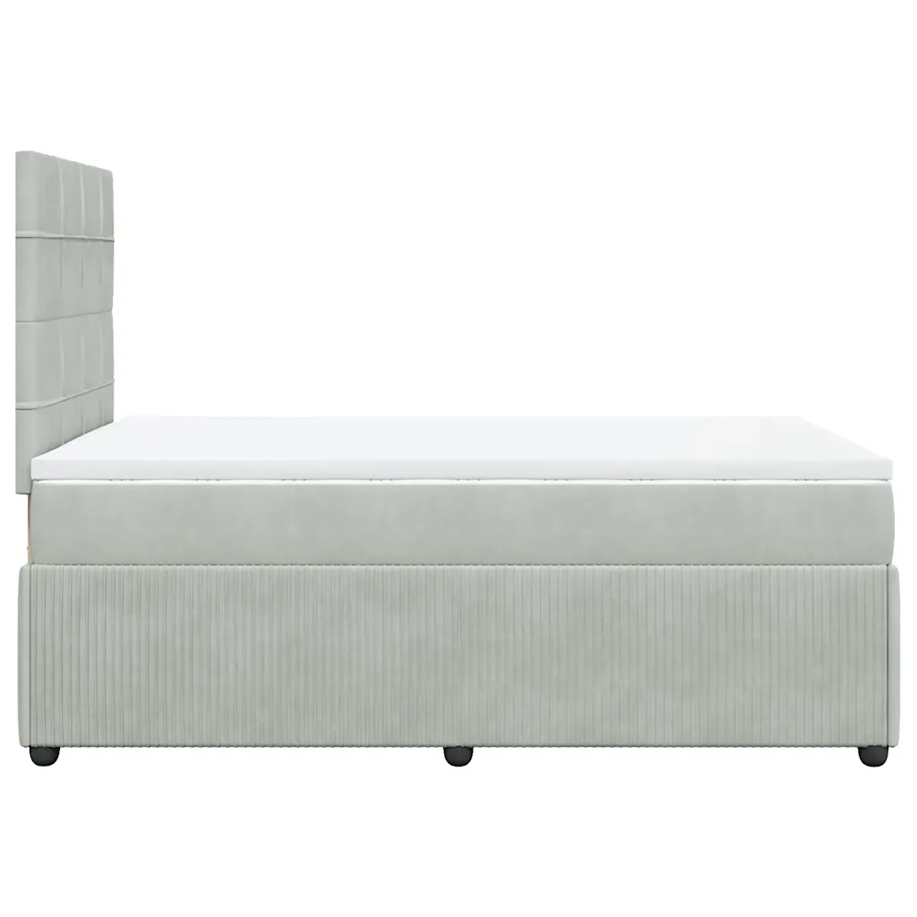 Giroletto a Molle con Materasso Grigio Chiaro 120x200cm Velluto