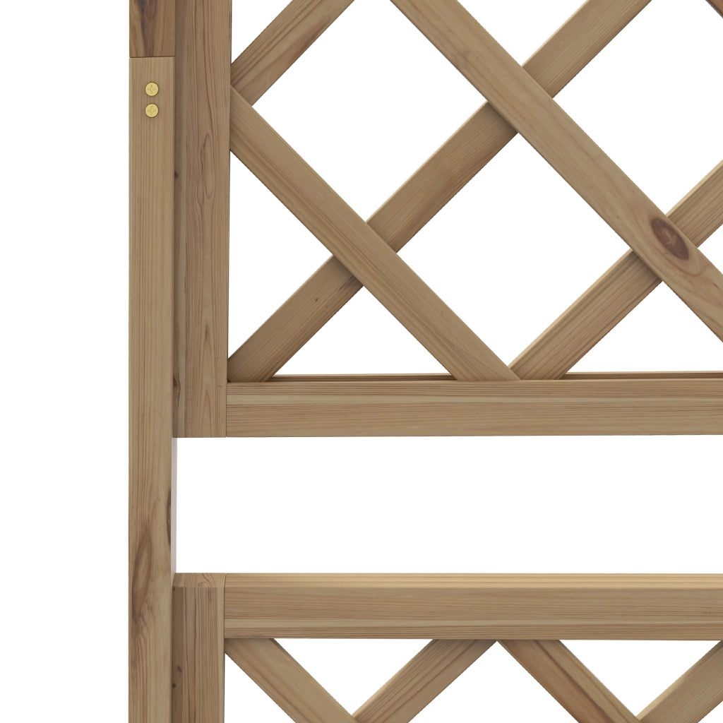Letto a Soppalco con Pergola e Traliccio ¨C Zephmum ¨C 160x55x183 cm Legno Naturale