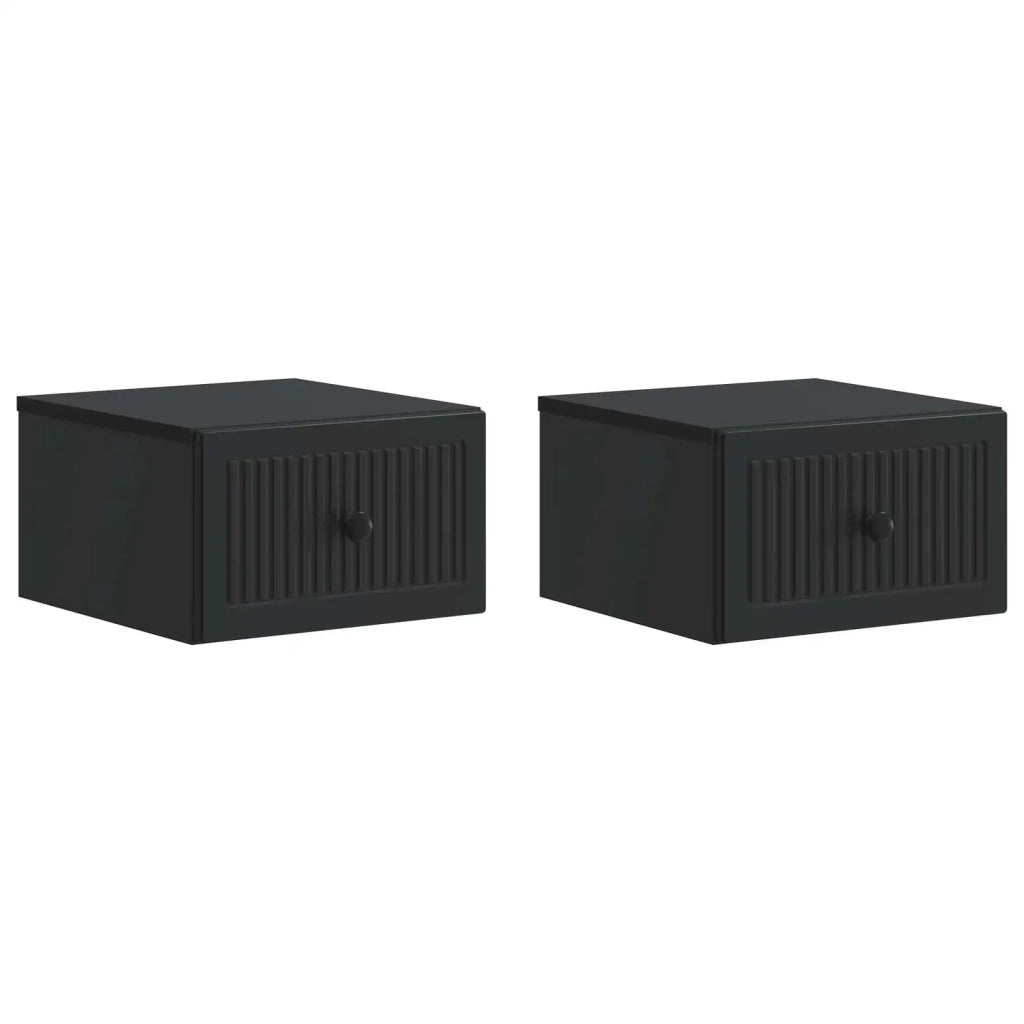 Mobiletto da notte a muro 2 pcs Nero 33 x 34,5 x 20 cm