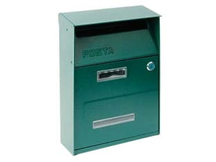 CASSETTA POSTALE PORTARIVISTE PER ESTERNI VERDE- - cm.21,5x10,5x33h. - colore verde - 1 pezzi QUALITY