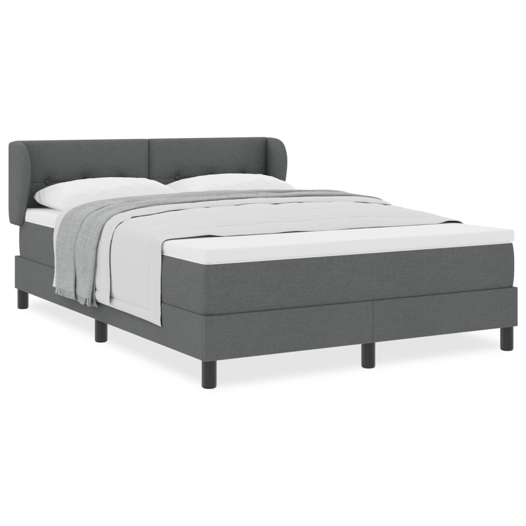 Letto con rete a doghe e materasso Grigio scuro 140x190 cm Tessuto