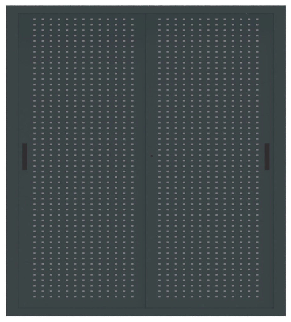 Armadio ufficio per archiviazione con ante scorrevoli in metallo forato cm. 180x37,5x200H