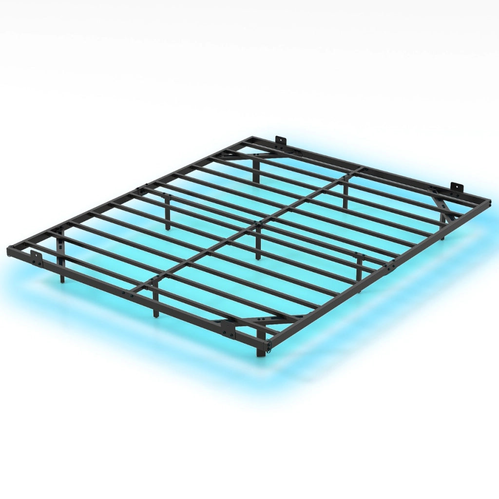 Telaio letto piattaforma in metallo con fissaggio per materasso, Letto con luci led queen dimensione
