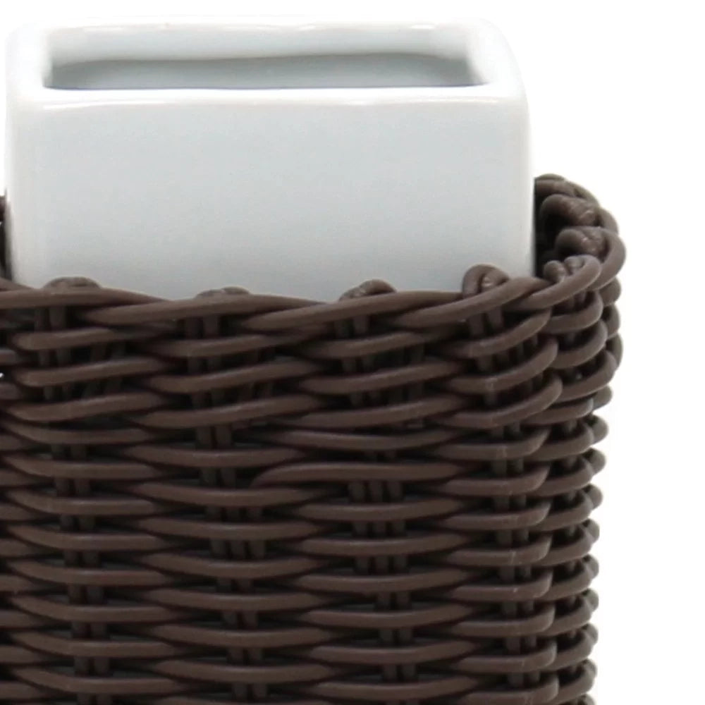Bicchiere in ceramica bianco - serie Fibra