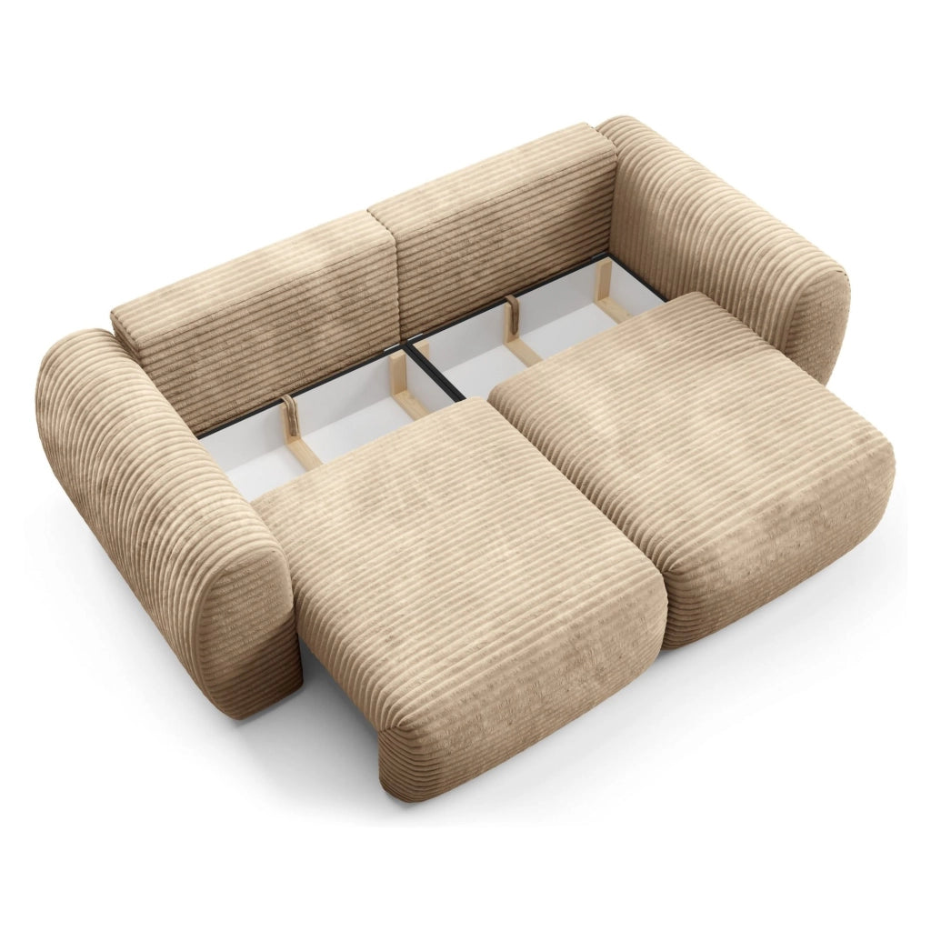 Golgi, Divano Letto 2 Posti Contenitore, 266x121 cm Beige