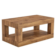 Tavolino da caffè rettangolare a 2 livelli per soggiorno in MDF 104×65.5×28 cm
