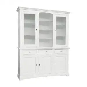 Credenza cristalliera in legno 3 ante Shabby chic bianco mod goccia