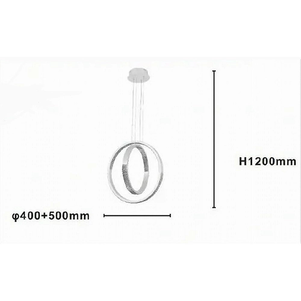 Trade Shop - Lampadario A Sospensione Led 64w Circolare Effetto Cristallo Moderno Bianco 32156 -